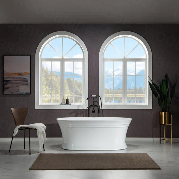 59" x 30" Freestanding Soaking Acrylic Bathtub | Wayfair North America