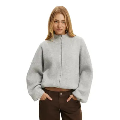 Cotton On Women's Luxe Tuck Hem Bomber in Grey Marle at Nordstrom, Size Large | Nordstrom