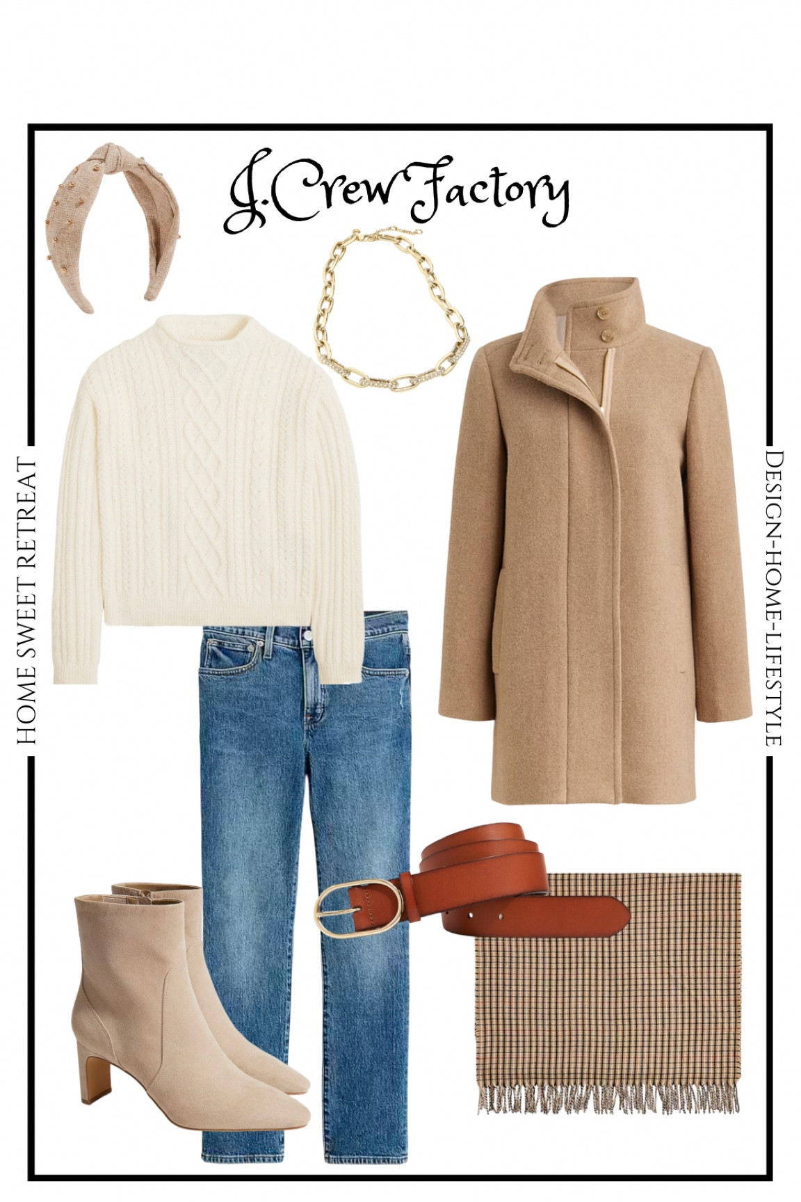 Shop these J. Crew Factory closet staples 🧥👖👢 neutral sweater and coat, jeans, and booties