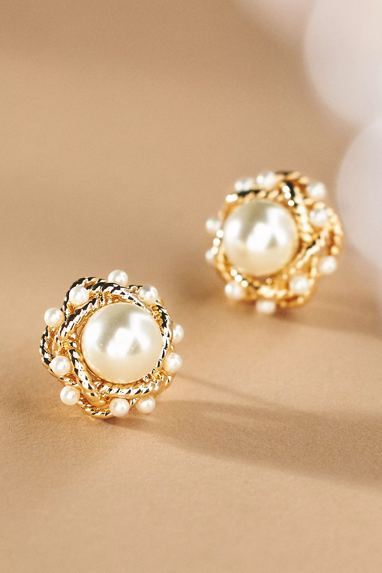 Flower Pearl Stud Earrings | Anthropologie (US)