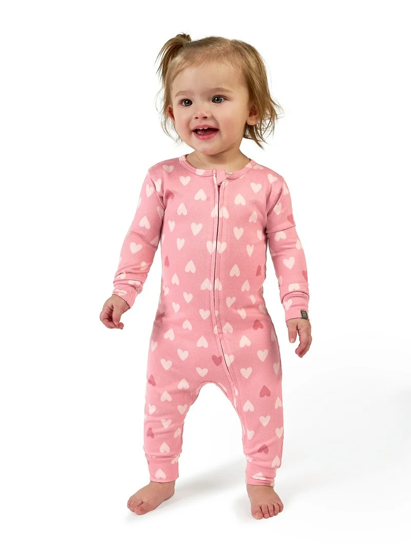 Modern Moments by Gerber Toddler Neutral Valentine´s Day One-Piece Pajama, Sizes 12M-5T | Walmart (US)