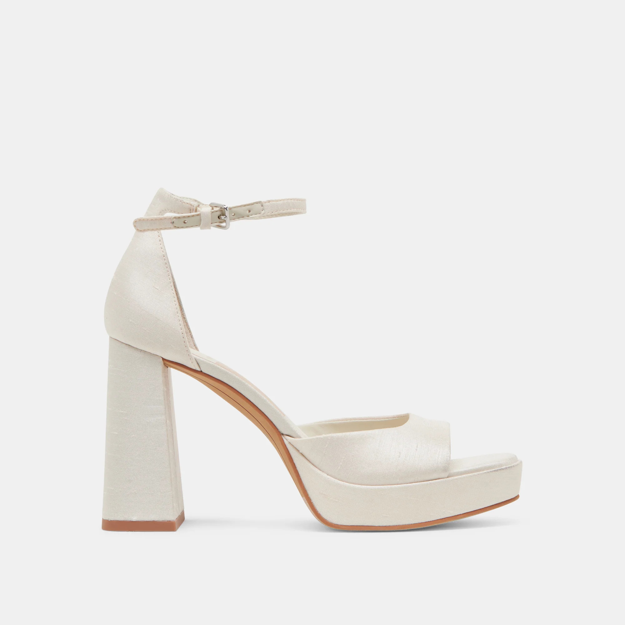 PANDRO HEELS WHITE SATIN | DolceVita.com