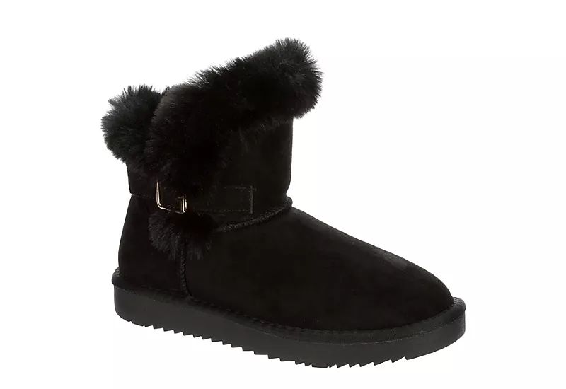 Eva & Zoe Womens Ciara Fur Boot - Black | Rack Room Shoes