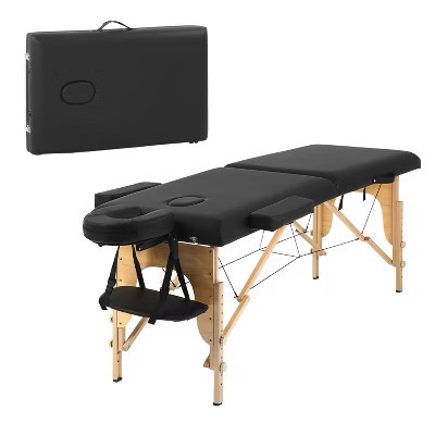 BestMassage Portable Massage Table 2-Fold Spa Bed Adjustable Salon Table with Non-Woven Carrying Bag, Black | Target