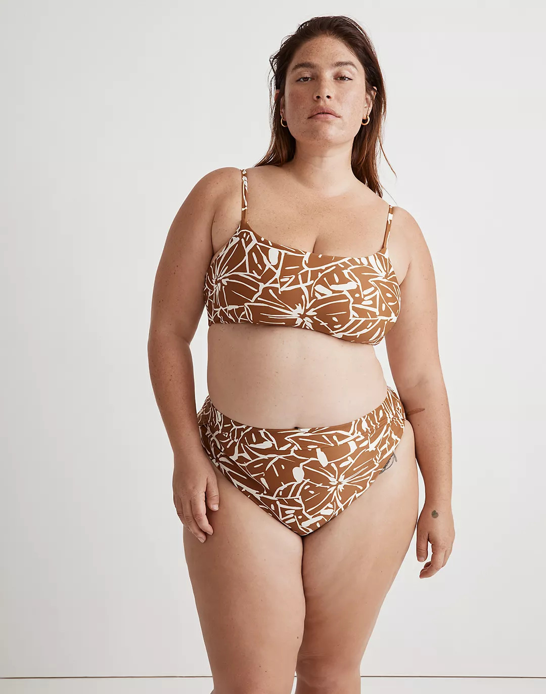 Plus Tie-Back Bikini Top in Abstract Flora | Madewell