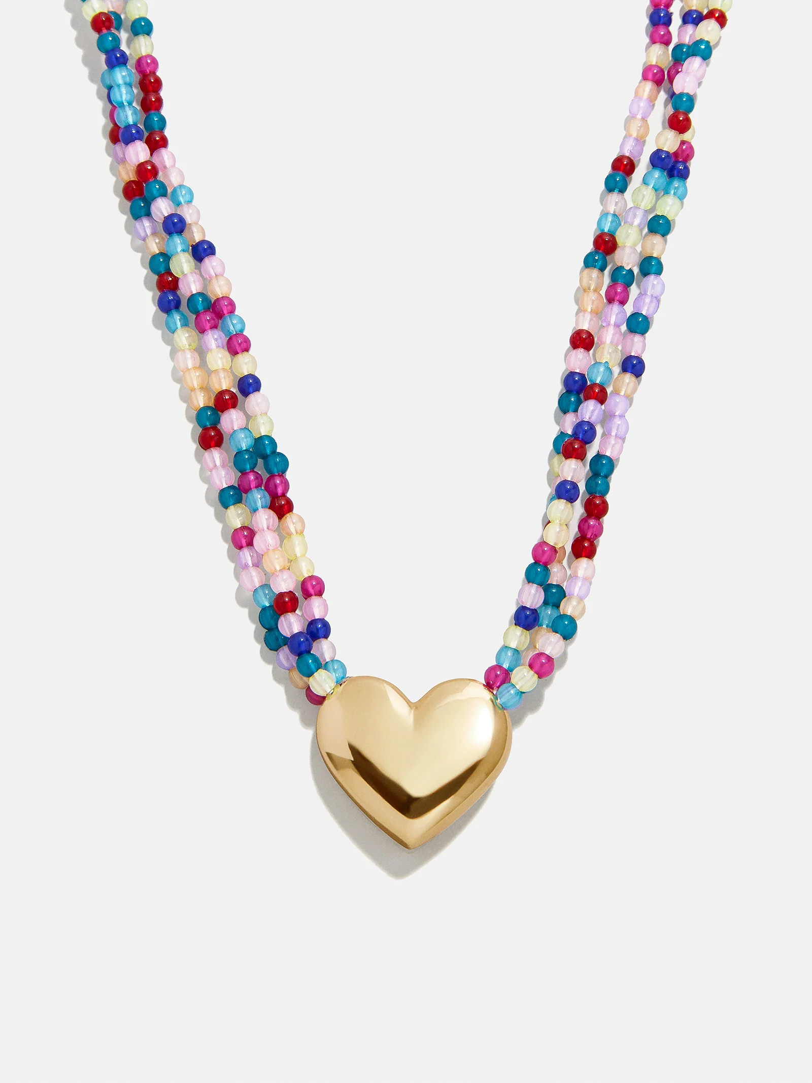 Millie Kids' Bubble Heart Necklace - Gold/Multi | BaubleBar