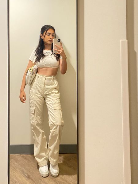 Ultimate cream dream to turn heads. The top is sold out but old Boohoo Madison Beer collab

#petitestyle #monochromeoutfit #nycstreetstyle #cargopants

#LTKstyletip #LTKfit #LTKsalealert