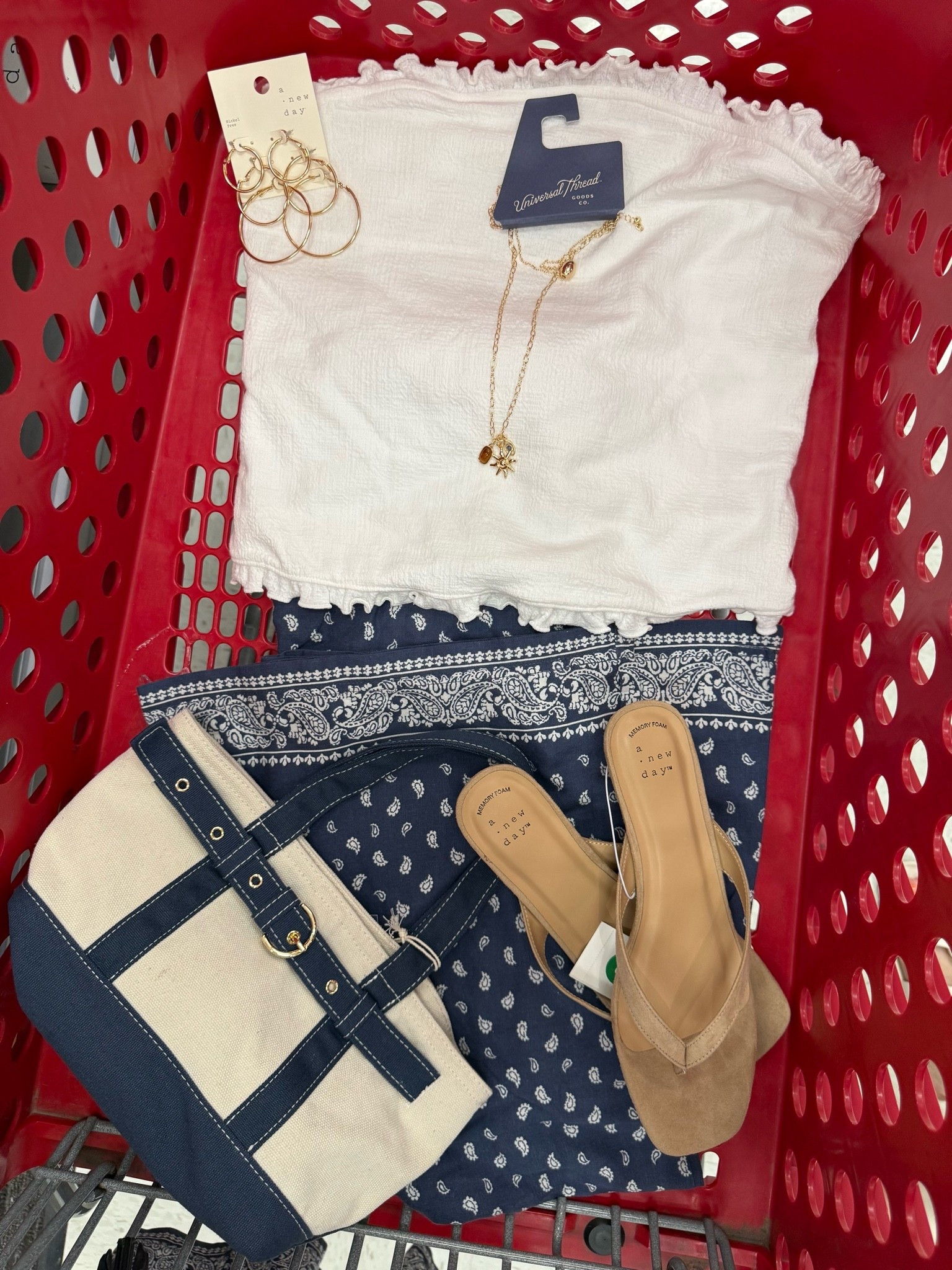 Navy + white is having such a moment lately.🤍⚓️ These paisley wide-leg pants look so elevated with a simple white tank, gold jewelry, and a little kitten heel to keep the hem off the ground. Add a structured tote and suddenly your Target run turns into a full summer outfit moment. Perfect for date night or vacation.✨

#LTKOver40