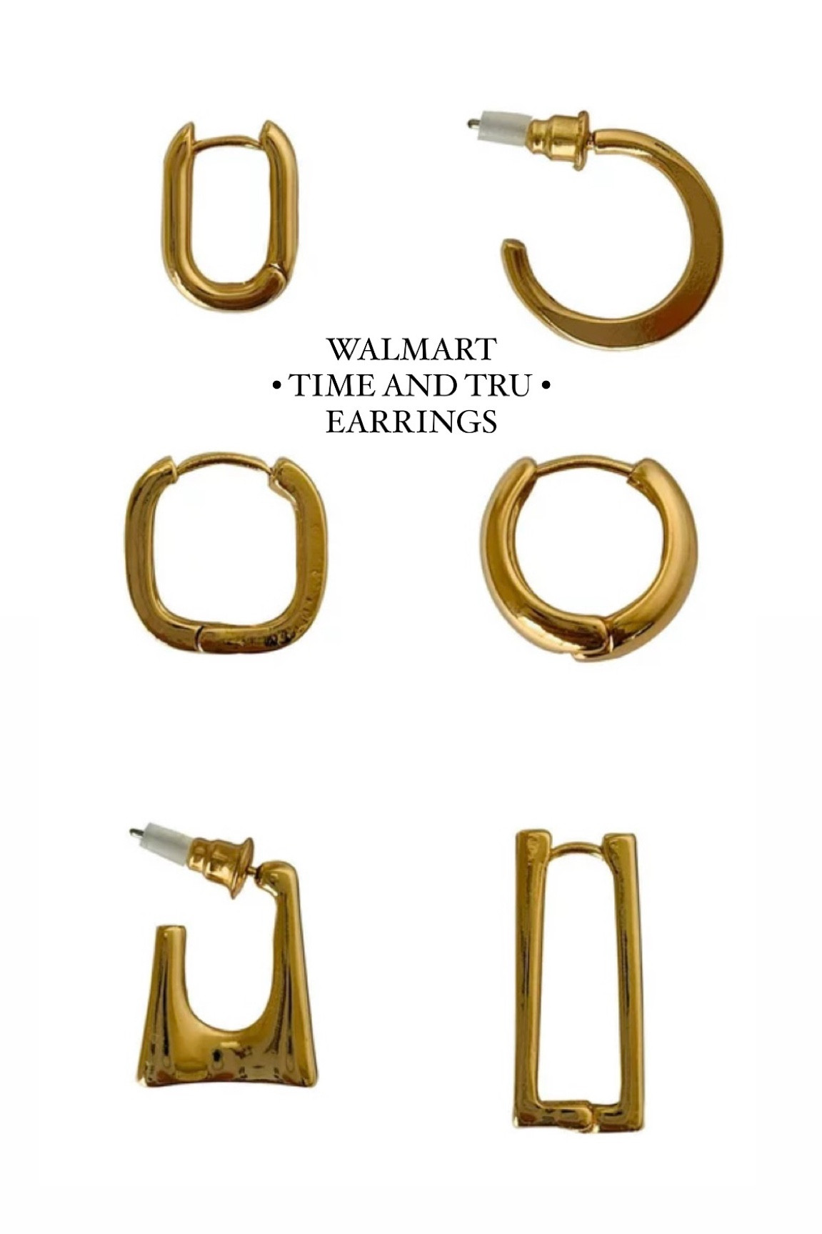 Walmart time and tru brand 6 pack of gold hoop earrings under $6! #walmart #timeandtru #earrings #walmartfinds #jewelry

#LTKstyletip #LTKworkwear #LTKbeauty