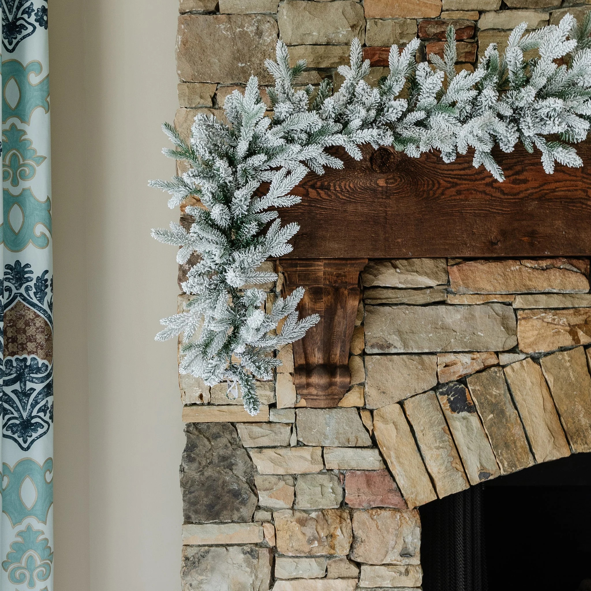 King of Christmas 9ft x 12" Queen Flock® Garland Unlit - Walmart.com | Walmart (US)