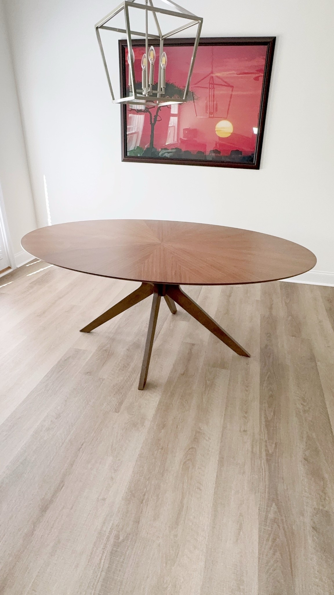 Decided to go non traditional with an oval table. This one has a nice, rich wood-looking finish. And it's on sale during Way Day.
#LTKfurniture #diningroomtable #furniture #waydaysale #diningtable

#LTKSaleAlert #LTKHome