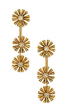 Elizabeth Cole Triple Flower Earrings in Golden Glow from Revolve.com | Revolve Clothing (Global)