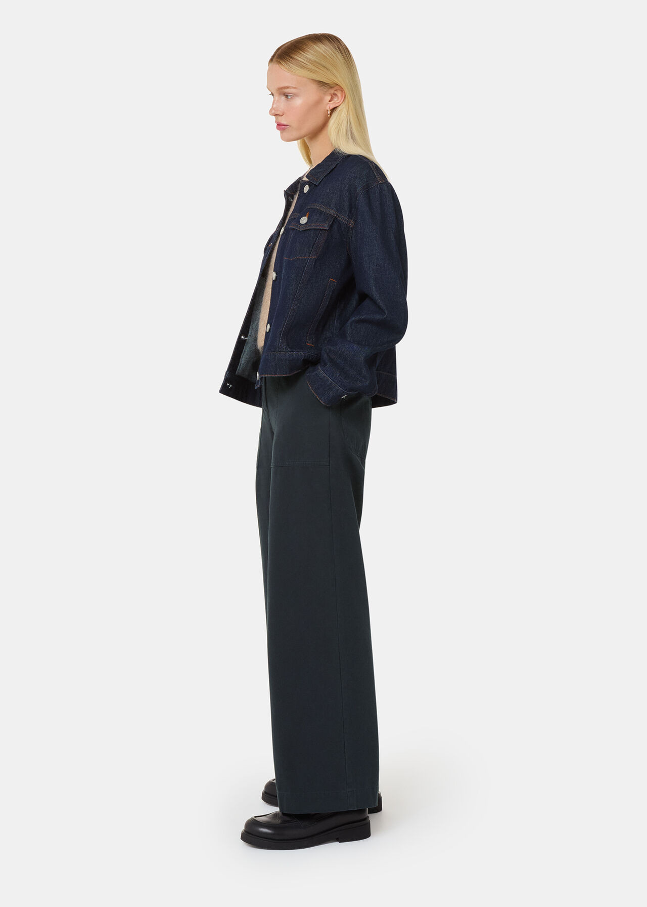 Washed Black Ruth Relaxed Leg Trouser | WHISTLES | Whistles UK | | Whistles