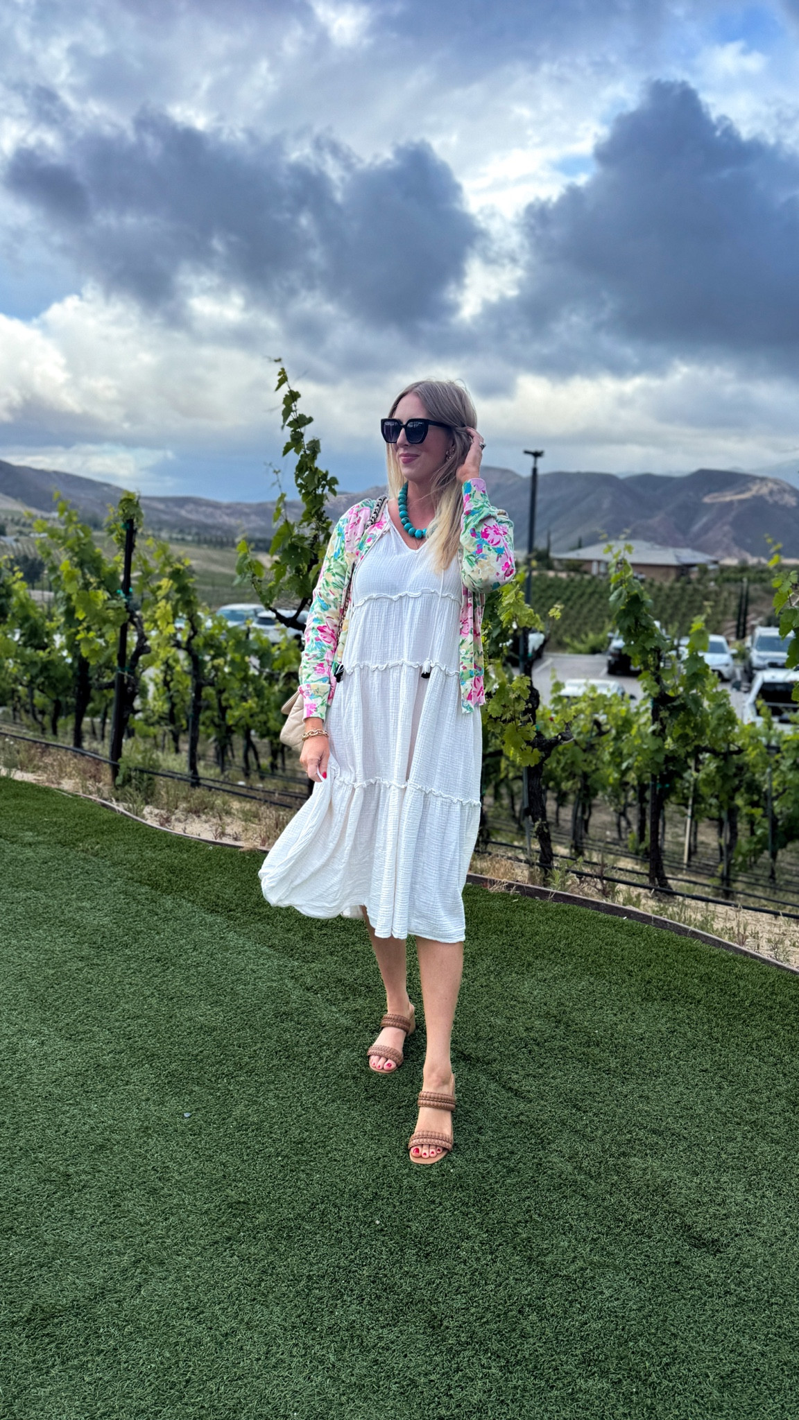 What I wore to the winery! Walmart dress [old!], Walmart floral cardigan, Walmart heels [old] and Walmart flower earrings!

#LTKgrwm #LTKootd #LTKdayinmylife