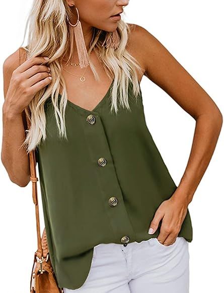 Women's Casual Button-Down Tunic Tops Crewneck T Shirt Long Sleeve Sweatshirt | Amazon (US)