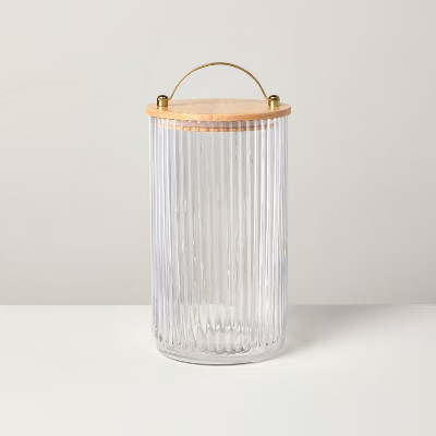 64oz Fluted Glass Storage Canister with Wood Lid - Hearth & Hand™ with Magnolia | Target