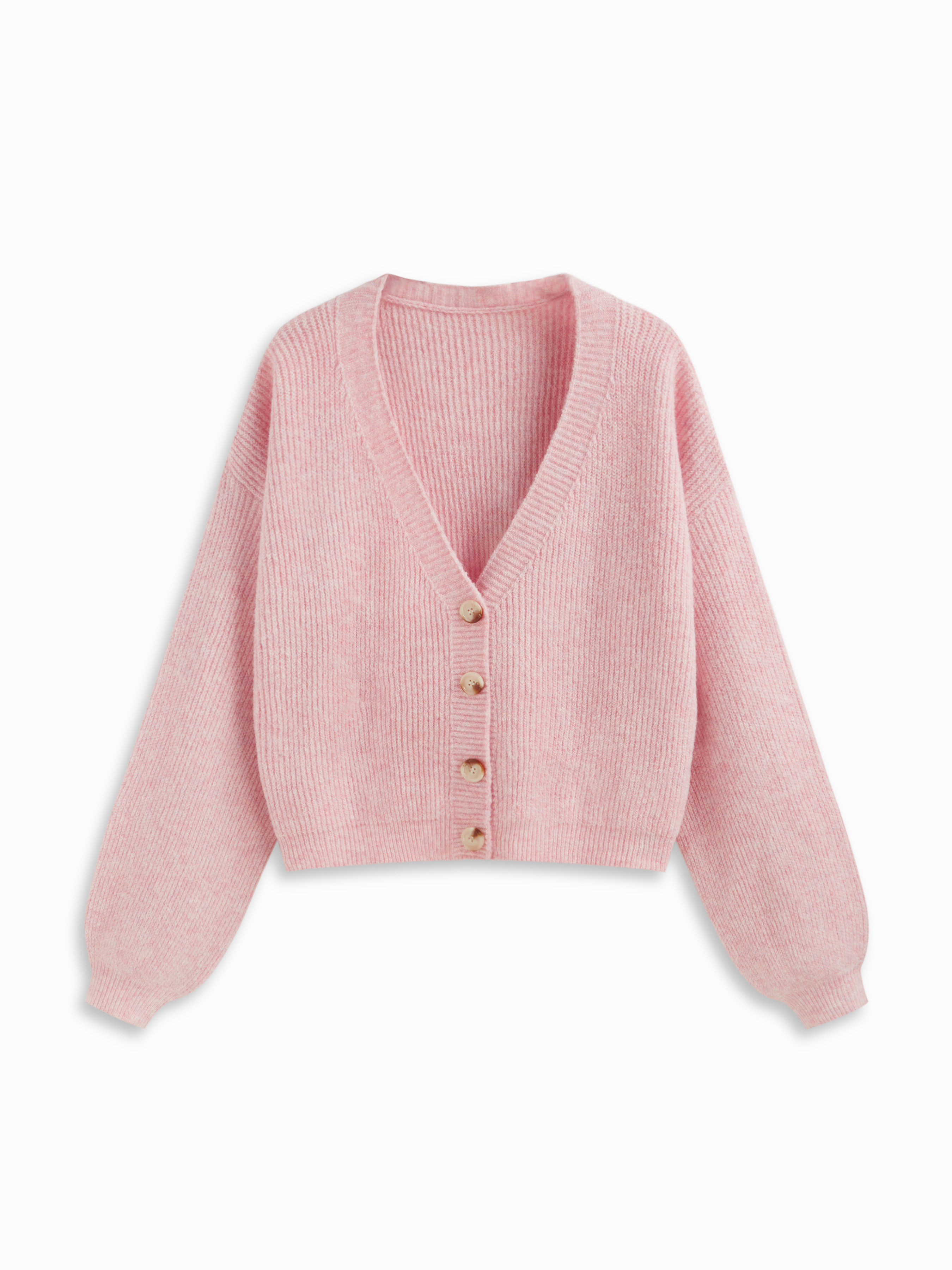 Knit Fabric Knit Wool-blend V-neck Button Oversized Cardigan For Daily Casual | Cider