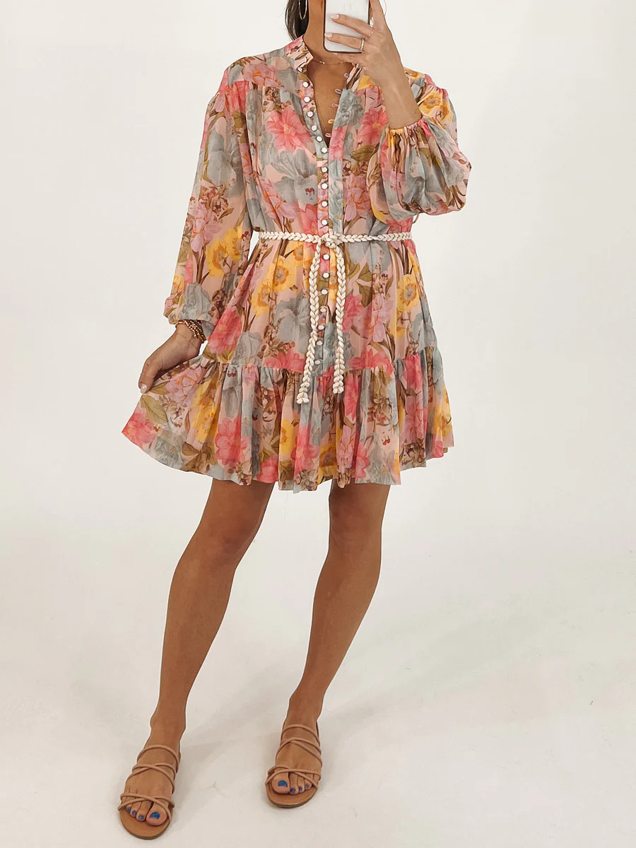 Bardot Button Floral Dress | Talulah