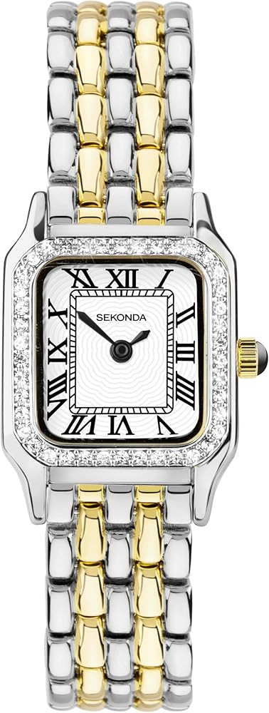 Sekonda Monica Ladies 20mm Quartz Watch in White with Analogue Display, and Two Tone Alloy Strap | Amazon (US)