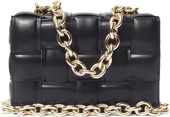 B.Bella Cassette Chain Womens Crossbody Handbag (Large, Black) | Amazon (US)