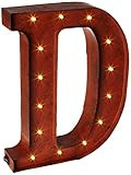 The Gerson Company D LED Lighted Metal Letter with Rustic Brown Finish | Amazon (US)