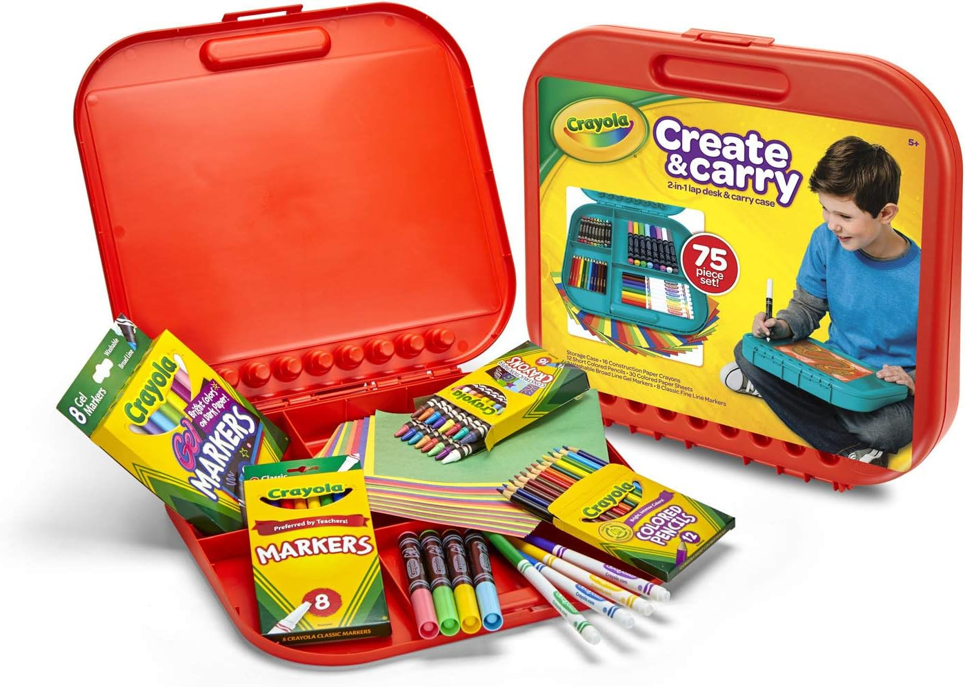Crayola 04-6814 Create 'N Carry 75Pc Art Kit Art Gift for Kids 5 & Up | Amazon (US)
