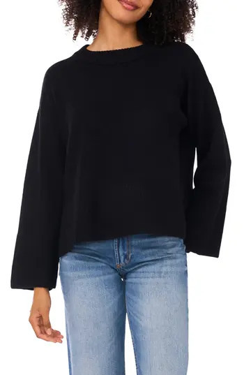 Vince Camuto Relaxed Crewneck Sweater in Rich Black at Nordstrom Rack, Size X-Small | Nordstrom Rack