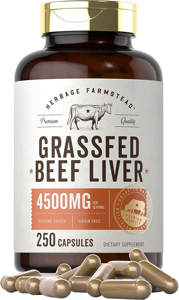 Carlyle Grass Fed Beef Liver Capsules | 4500mg | 250 Count | Desiccated Supplement | Non-GMO, Glu... | Amazon (US)