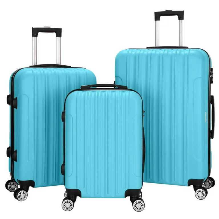 Zimtown 3PCS Luggage Travel Set Bags ABS Trolley Hard Shell Suitcase W/TSA lock With 4 Wheels Mul... | Walmart (US)