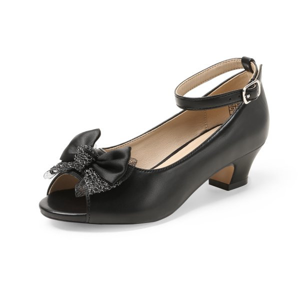 Dream Pairs Girls Dress Shoes Princess Wedding Party Flower Open-Toe Low Heel Shoes SDFL2212K BLA... | Walmart (US)