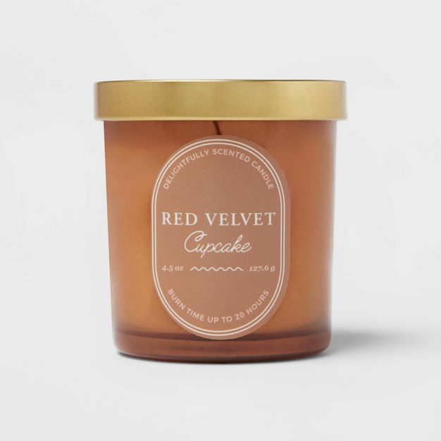 4.5oz Lidded Glass Candle Red Velvet Cupcake - Threshold™ | Target