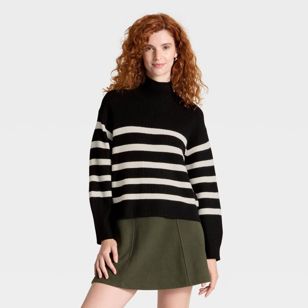 Women's Funnel Pullover Sweater - A New Day™ Oatmeal M | Target