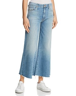 Mother Roller Crop Fray Wide-Leg Jeans in Ready to Roll | Bloomingdale's (US)