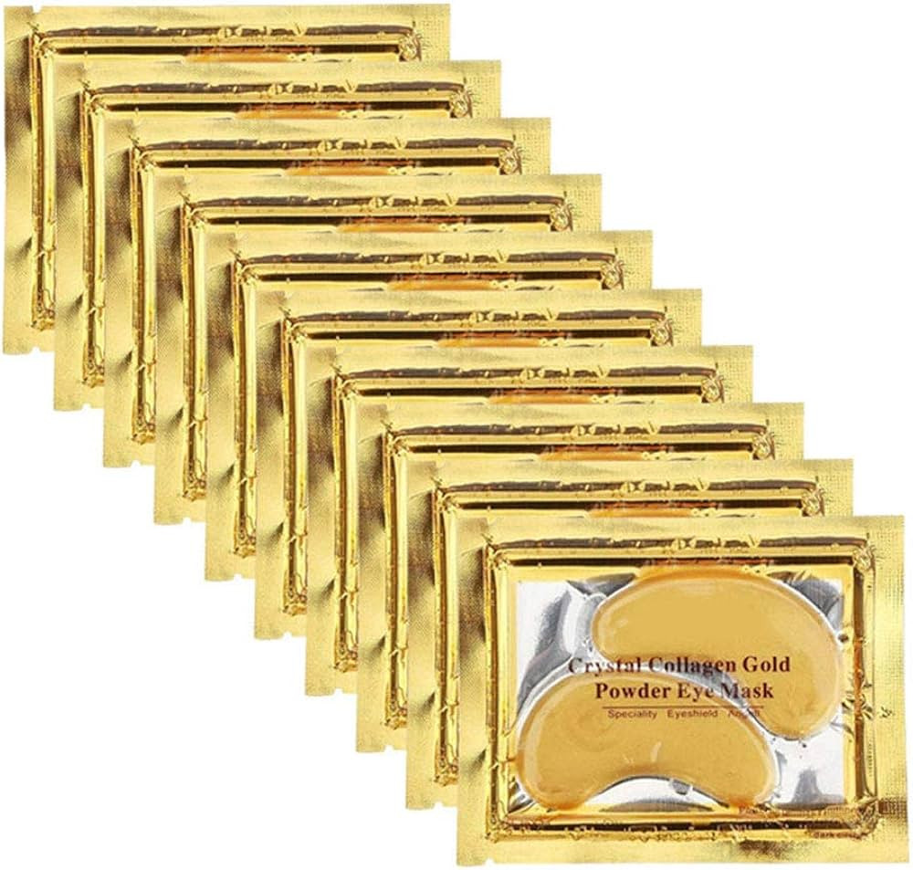 Permotary 30 Pairs 24K Gold Gel Crystal Collagen Eye Pads,Crystal Collagen Under Eye Mask for Moi... | Amazon (US)