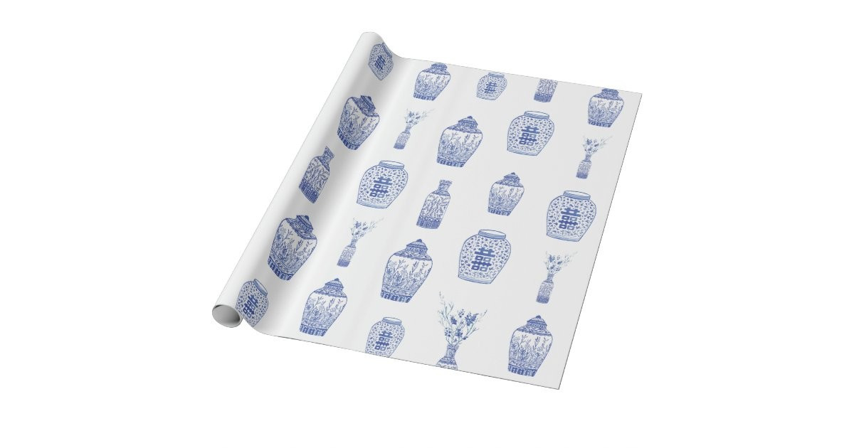 Blue and White Ginger Jar Wrapping Paper | Zazzle.com | Zazzle