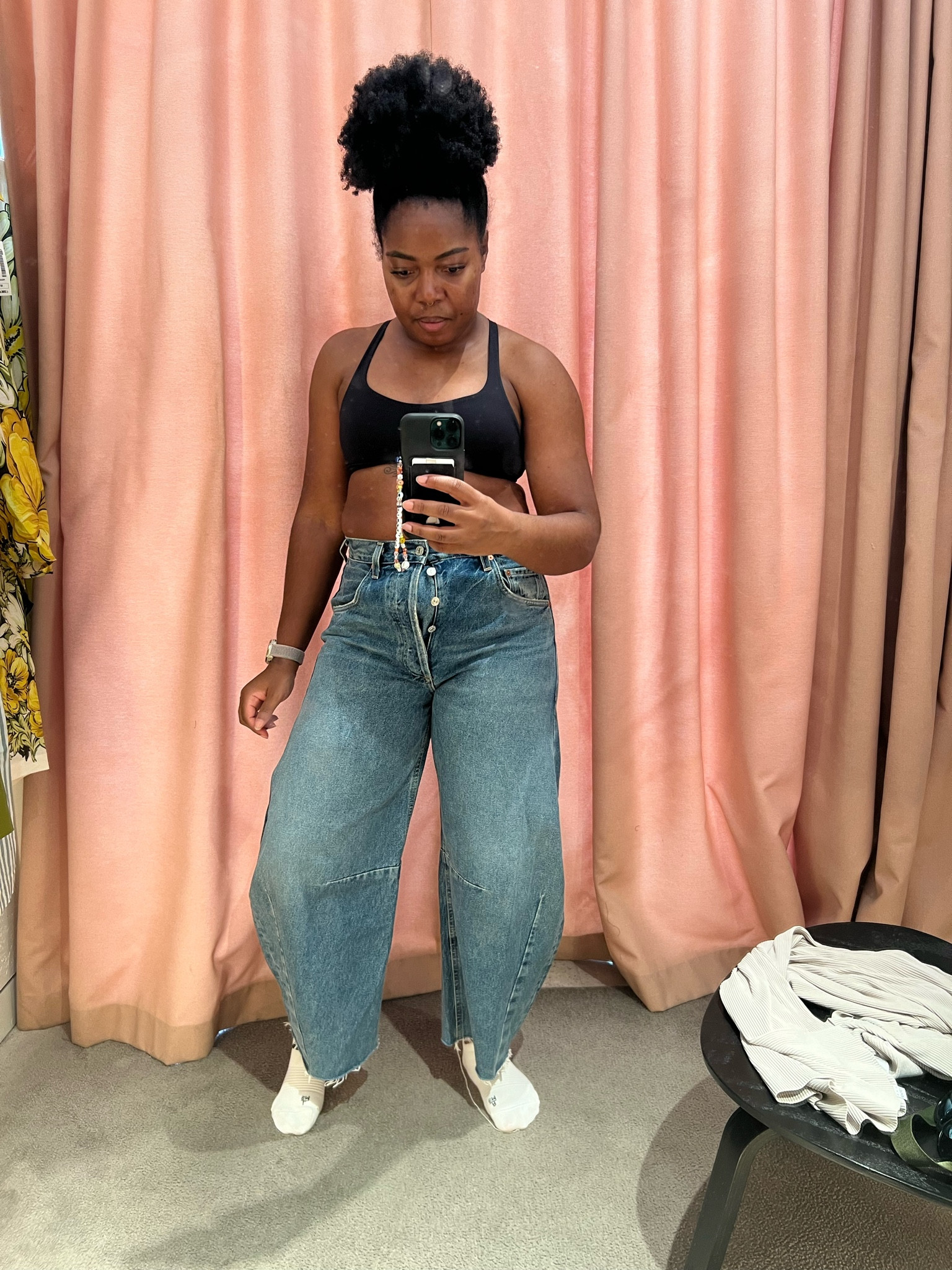 But there may be a cut missing from your collection: the barrel. Tapered at the ankle and the waist with a large curve running down the outer leg, they’re shaped, you guessed it, like a barrel. This leans them towards the ever-popular wide-leg or mum look that pairs perfectly with tight-fitting T-shirts, tank tops, cardigans or an oversized jumper and shirt if you prefer a loose fitting look.


#LTKuk #LTKeurope #LTKstyletip