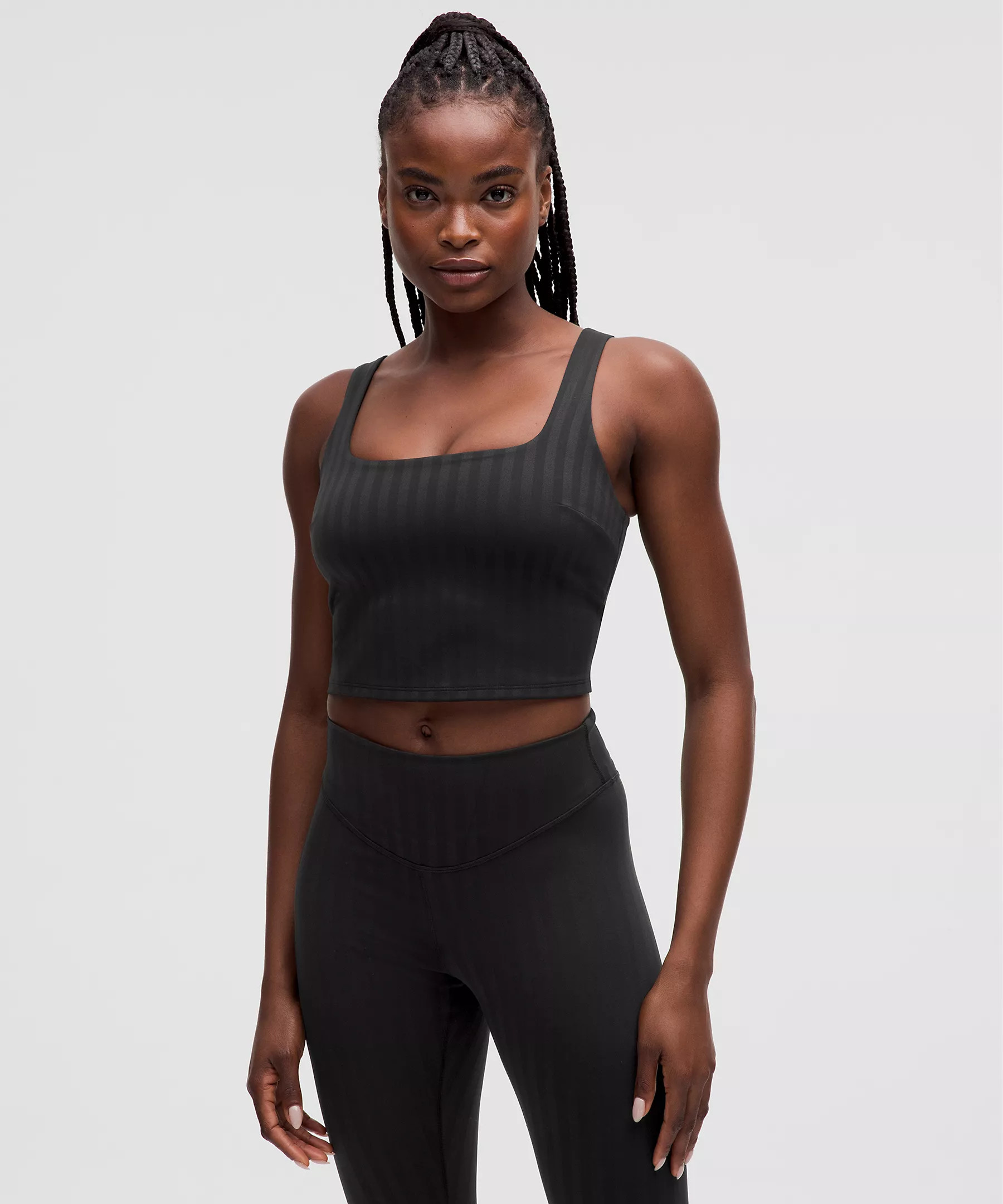 Wunder Under Cropped Tank Top Light Support, C/D Cup *Tonal Stripe | Women's Sleeveless & Tank To... | Lululemon (US)