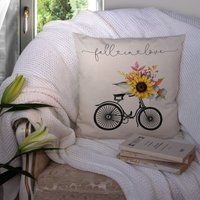 Fall in Love Autumn Pillow Cover 17x17 Rustic Farmhouse Bicycle Home Decor Bedroom Sofa Living Room  | Etsy (US)
