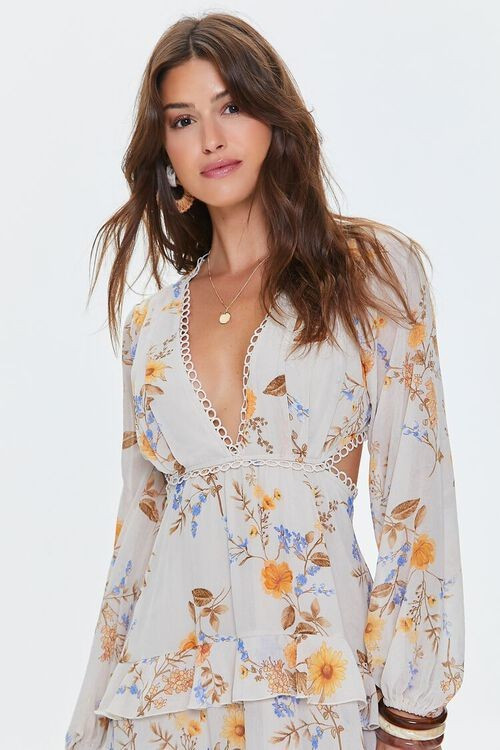 Floral Print Cutout Maxi Dress | Forever 21 (US)