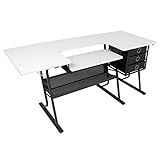 Sew Ready Eclipse Hobby Sewing Center Sewing Craft Table Sturdy Computer Desk with Drawers in Black/ | Amazon (US)