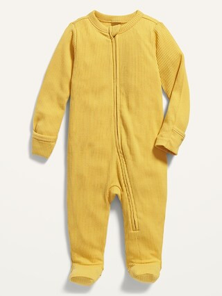 Unisex Sleep & Play Rib-Knit Footed One-Piece for Baby | Old Navy (US)