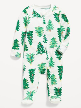 Unisex Sleep & Play Matching Print 2-Way-Zip Footed One-Piece for Baby | Old Navy (US)