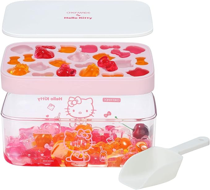CHEFMADE Hello Kitty Ice Cube Tray with Lid container & scoop, Easy-Release Silicone & Flexible 2... | Amazon (US)