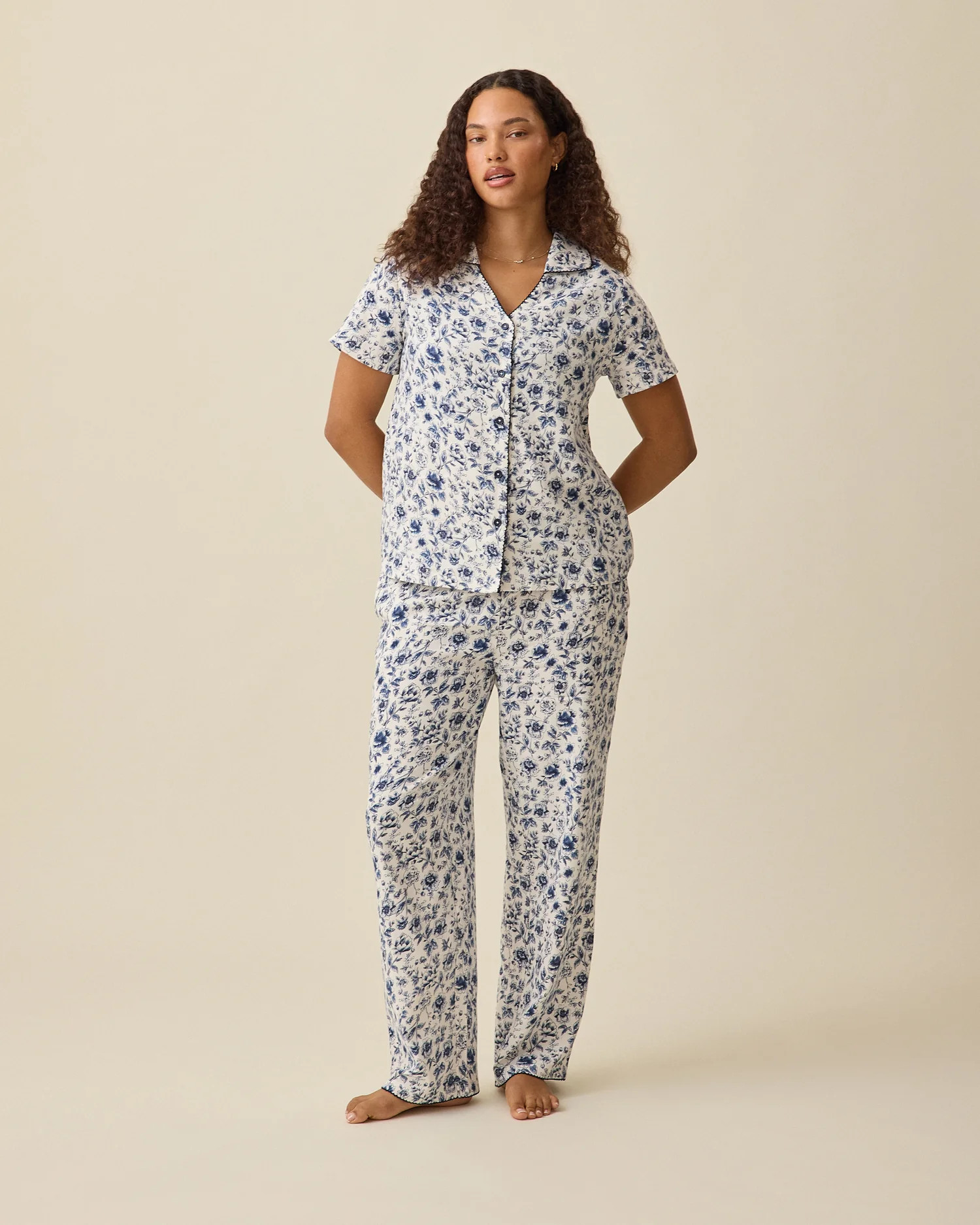 Cotton Bamboo Pajama Set | Navy Toile - Kindred Bravely | Kindred Bravely