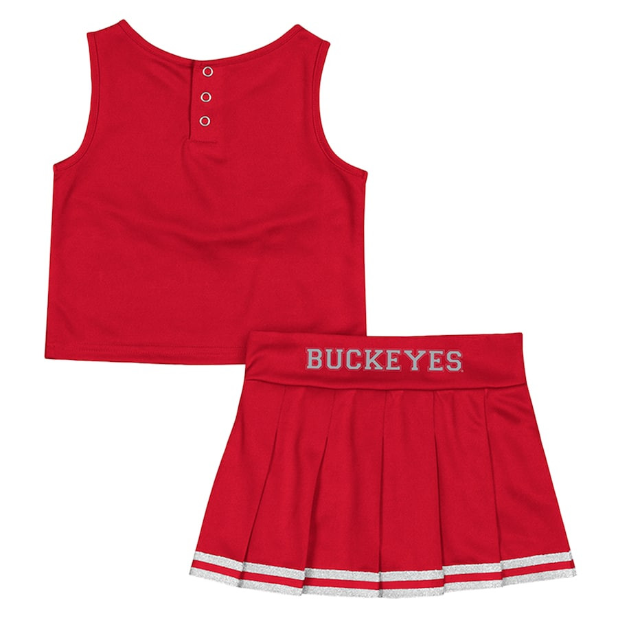 Ohio State Buckeyes Colosseum Girls Toddler Time For Recess Cheer Top & Skirt Set - Scarlet | Fanatics