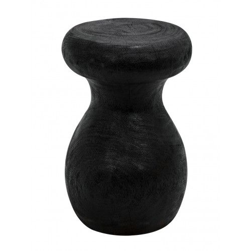 Noir Samson Stool/Side Table, Burnt Black | Gracious Style