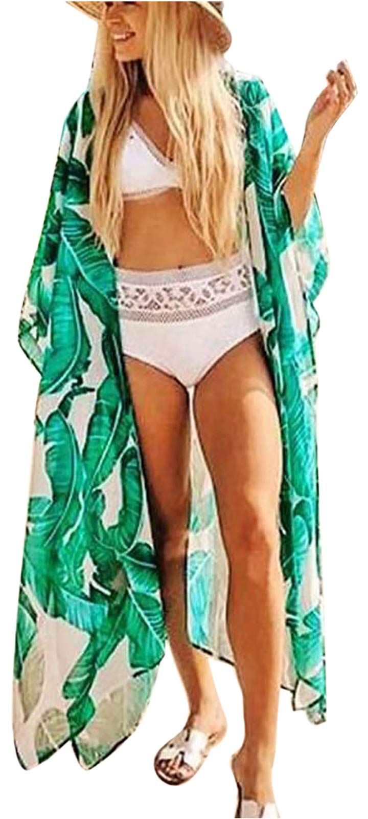 shermie Kimonos for Women Boho Kimono Summer Long Beach Swimsuit Cover Up | Amazon (US)