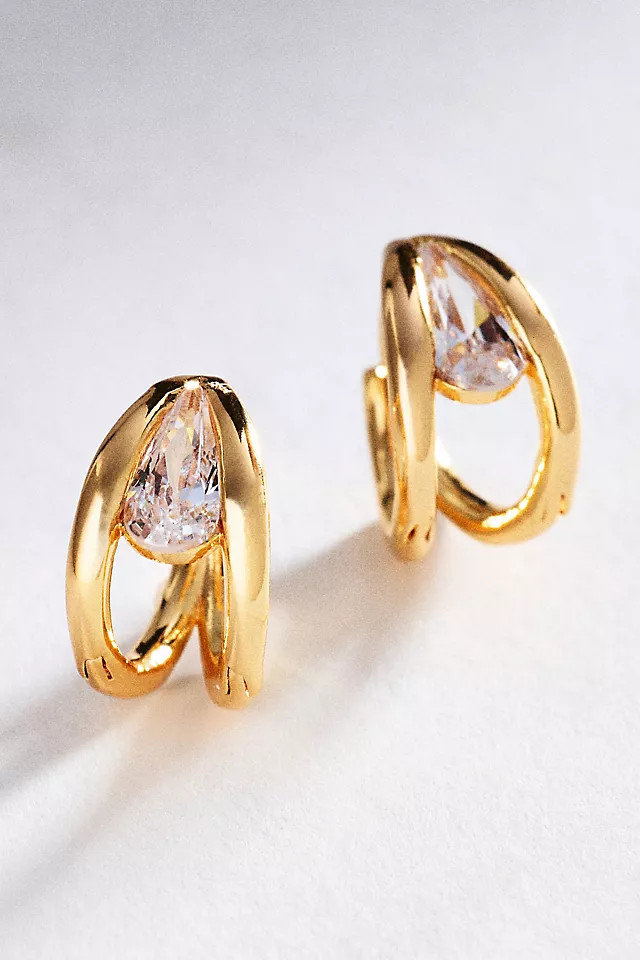 Crystal Huggie Hoop Earrings | Anthropologie (US)