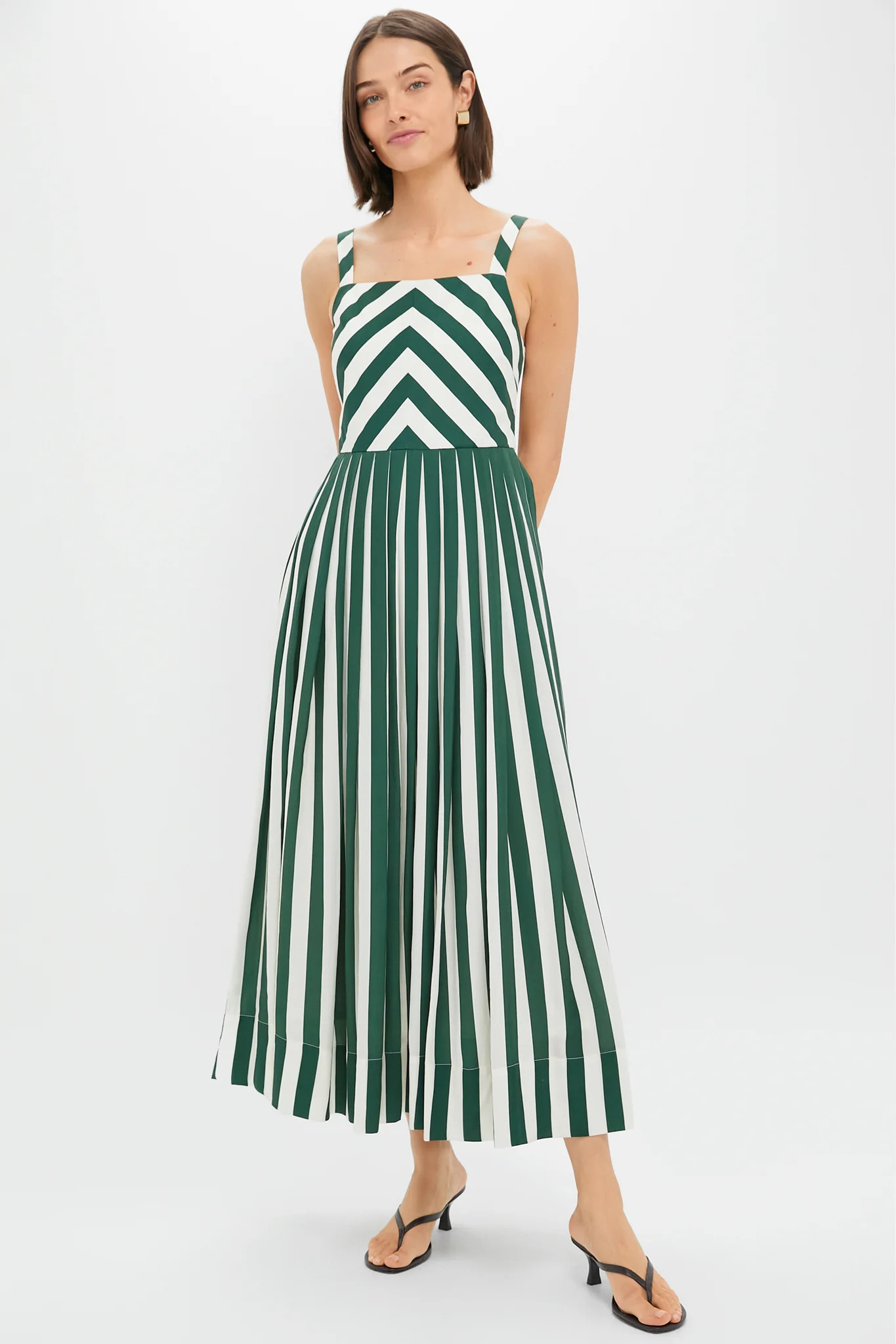 Green Stripe Laina Dress | Tuckernuck (US)