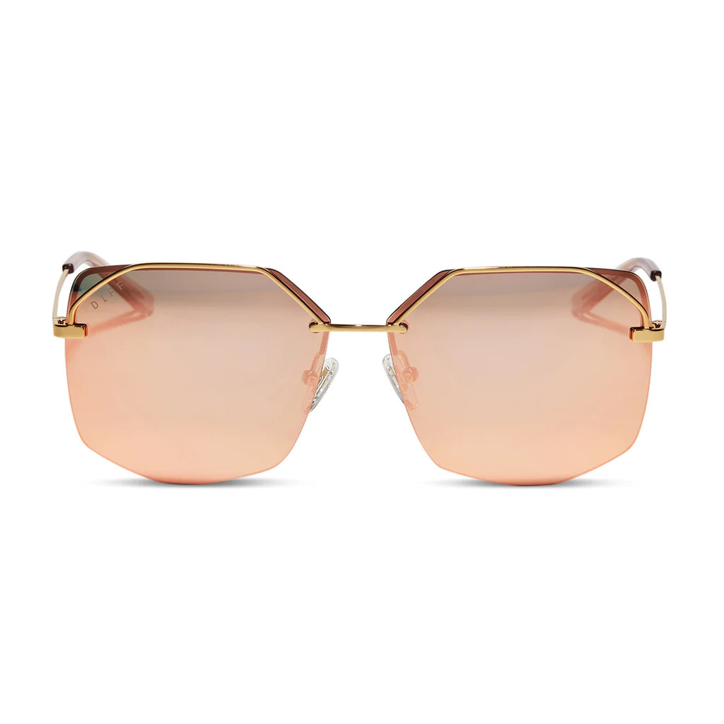 BREE - GOLD + PEACH MIRROR SUNGLASSES | DIFF Eyewear